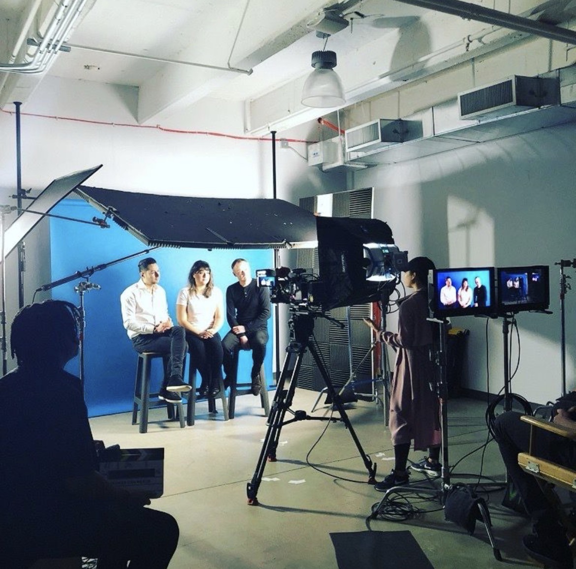 Eva Chan on set with the VaynerX team
